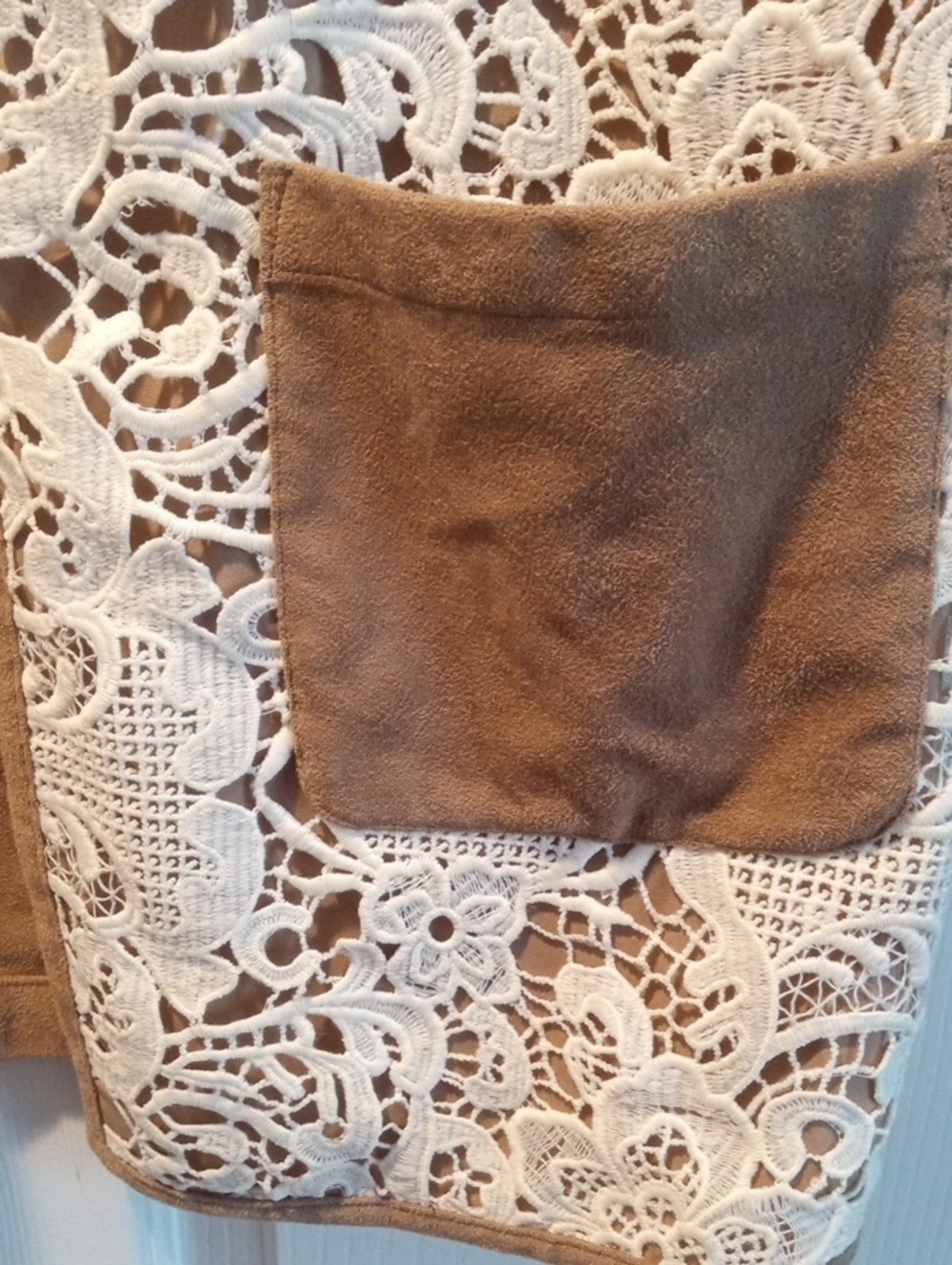 CHICO'S LACE & FAUX SUEDE DUSTER - Picture 9 of 12